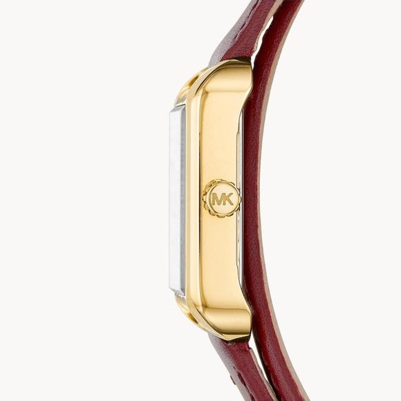 COPY - NWT MICHAEL KORS Lake Red Leather Watch MK2761